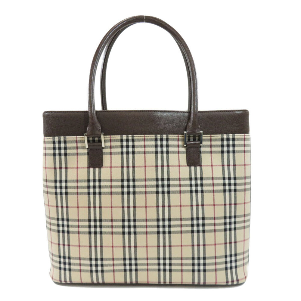 Burberry Canvas Nova Bag Check Leather Tote
